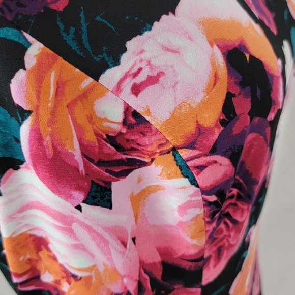 Eliza J Multi Color Floral Fit-N-Flare Pleated Sleeveless Midi Dress Sz 8 NEW - Picture 10 of 15